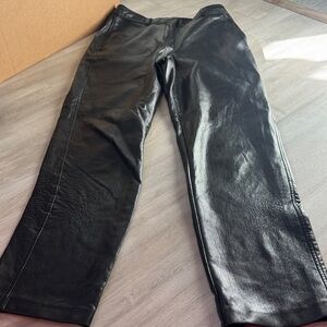 Babaton Black faux Leather Dress Pants size 6